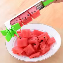 Watermelon Cutter Creative Stainless Steel Windmill Shape Salad Fruit Slicer Cube Tool Watermelon Block Cutter Kitchen Gadgets