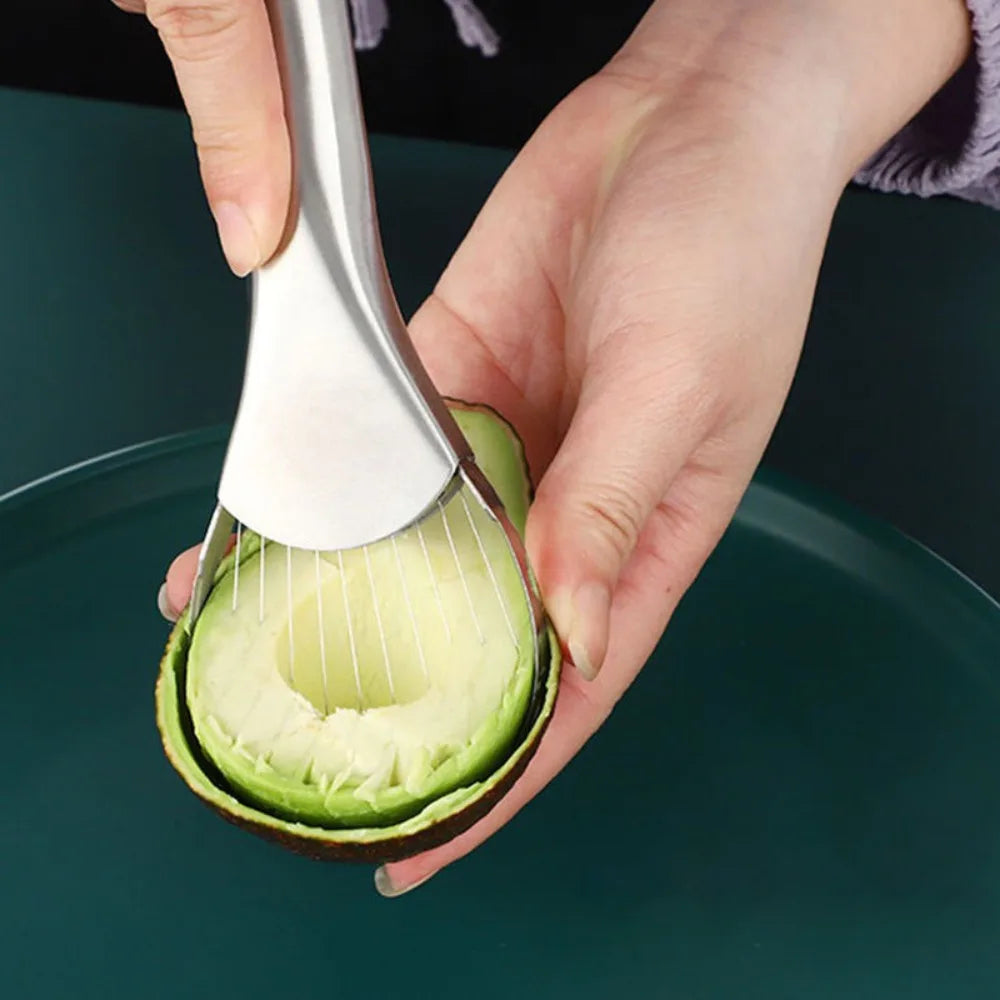 Avocado Knife 2 in 1 Stainless Steel Avocado Cutter Peeler Knife Kiwi Salad Slicer Peeler Kitchen Gadget Fruit Vegetable Tools