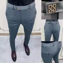 Men Suit Pants 2026 Dress Pantalone Hombre Stretch Slim Formal Trousers Calça Masculina Solid Casual Pants Fashion Men Clothing