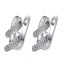 925 Sterling Silver Earrings Jewelry High Quality Retro Simple Pattern Purple White Zircon Earrings Hot Sale