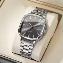 Fashion Square Men Calendar Quartz Watch Analog Mens Business Watches Clock Gift Reloj Hombre（Without Box）