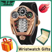 PINDU Design Men's Watch Top Brand Luxury Watch Compass Waterproof Quartz Wristwatch Gift Box Business festival Montre Hommes