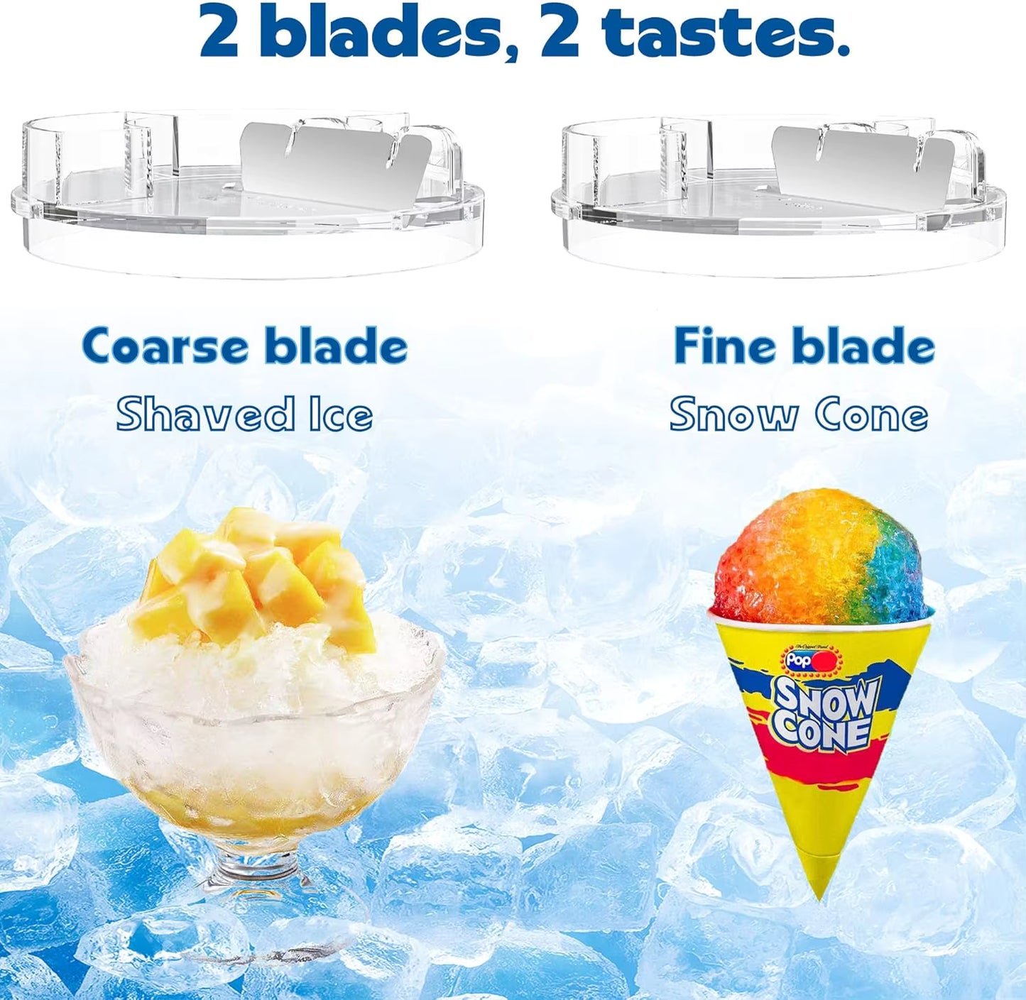 Shaved Ice Attachment for KitchenAid Stand Mixer, Snow Cone Attachment for KitchenAid with 8 Ice Molds, Stainless Steel Blade Ic