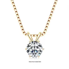 RAPRGOLD Certified 0.5-5ct Moissanite Pendant Necklaces S925 Sterling Silver Solitaire Necklace Chains For Women Jewellry Gifts