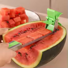 Watermelon Cutter Creative Stainless Steel Windmill Shape Salad Fruit Slicer Cube Tool Watermelon Block Cutter Kitchen Gadgets