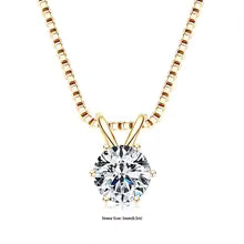 RAPRGOLD Certified 0.5-5ct Moissanite Pendant Necklaces S925 Sterling Silver Solitaire Necklace Chains For Women Jewellry Gifts